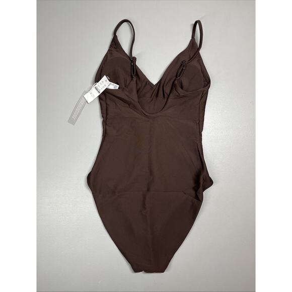 J Crew Long Torso Lana One Piece in Classic Sculpt™ Womens 6 Inky Espresso Brown - Picture 2 of 10